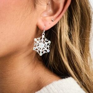 Accessorize London Silver Snowflake Earrings
